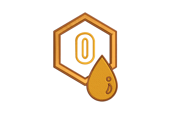 Honey Hive Number 0 Embroidery